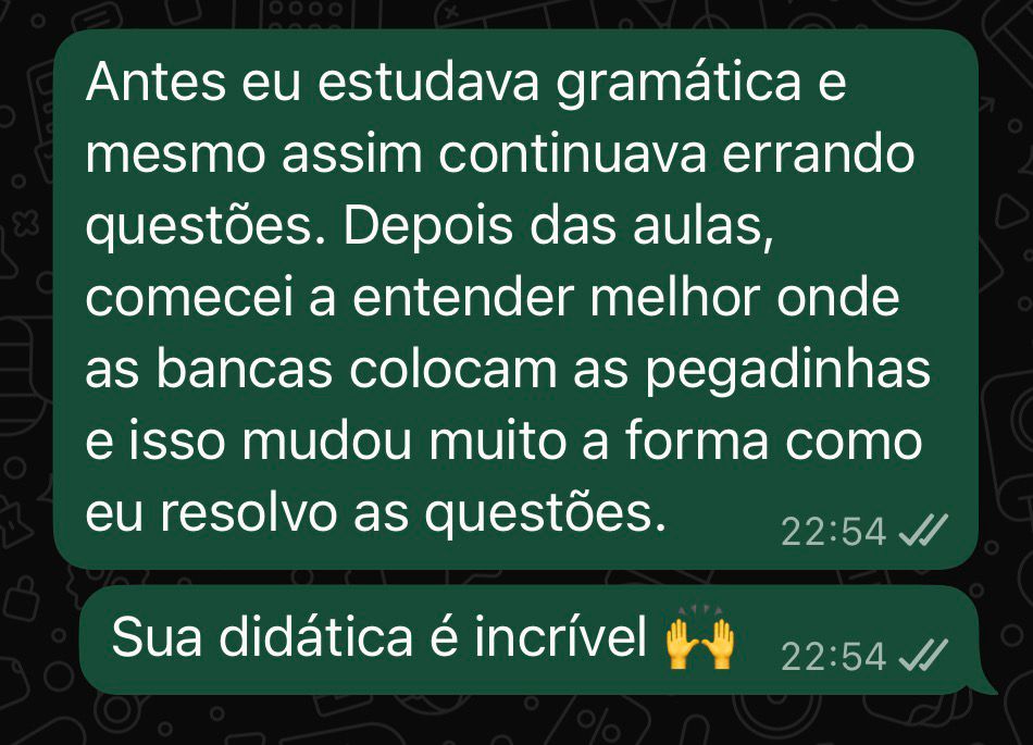 Depoimento real de aluno do Atalho Gramatical 1