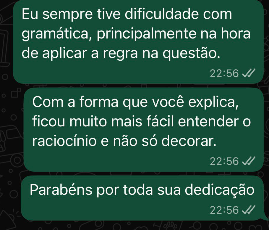 Depoimento real de aluno do Atalho Gramatical 2