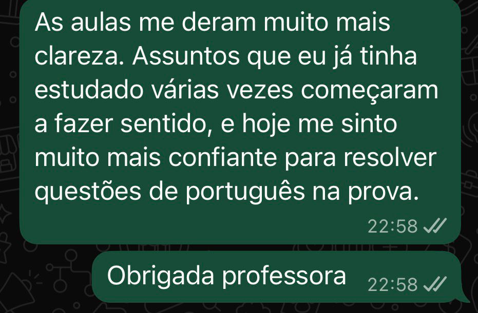 Depoimento real de aluno do Atalho Gramatical 4